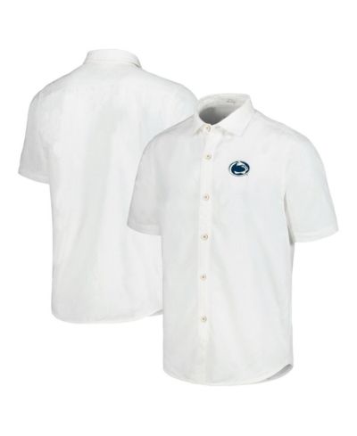 Tommy Bahama Men's White Penn State Nittany Lions Coconut Point Palm Vista IslandZone Camp Button-Up Shirt