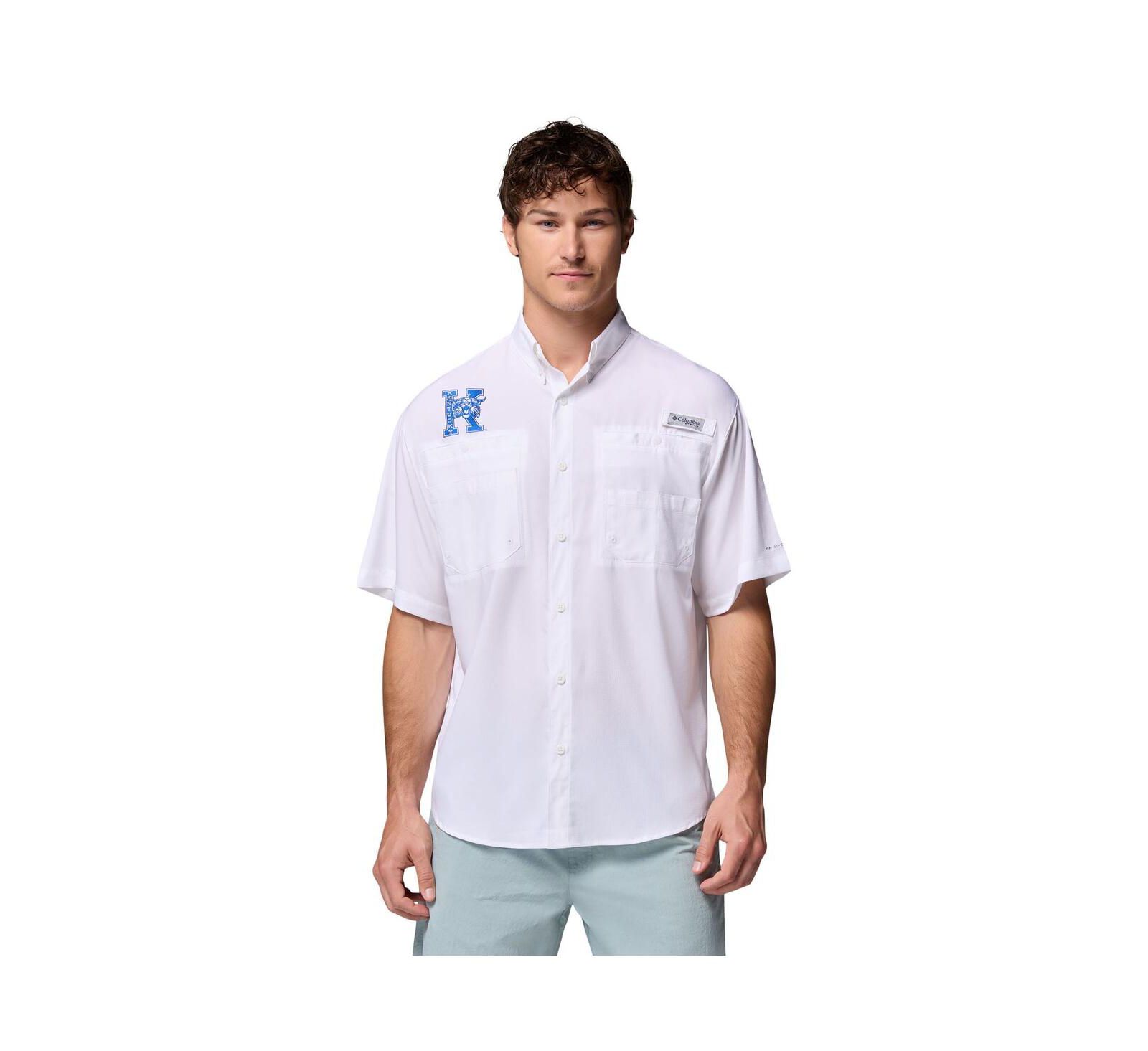 Мужская рубашка Columbia White Kentucky Wildcats Tamiami Omni-Shade Button-Down
