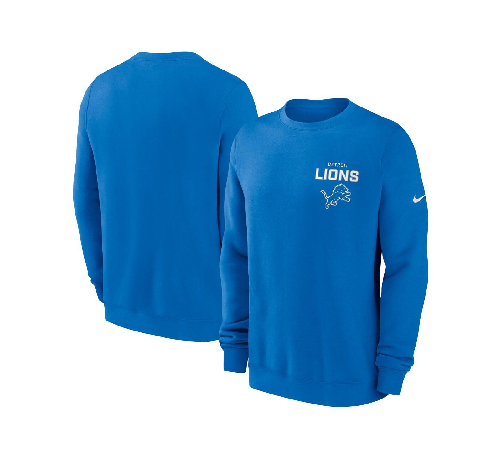 Nike Мужской свитшот Nike Blue Detroit Lions Primetime Club Fleece Pullover