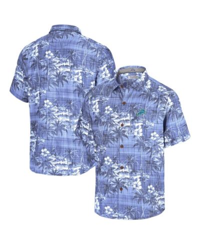 Мужская рубашка Tommy Bahama Blue Detroit Lions Coconut Point Isla Palmetta Camp Button-Up