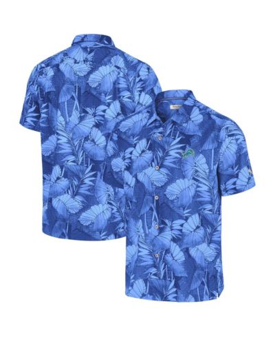 Tommy Bahama Men's Blue Detroit Lions Bahama Coast Nuevo Fronds Camp Button-Up Shirt