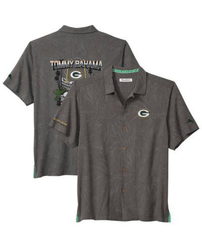 Tommy Bahama Мужской Gray Green Bay Packers Endzone Paradise COOLMAX Button-Up Shirt