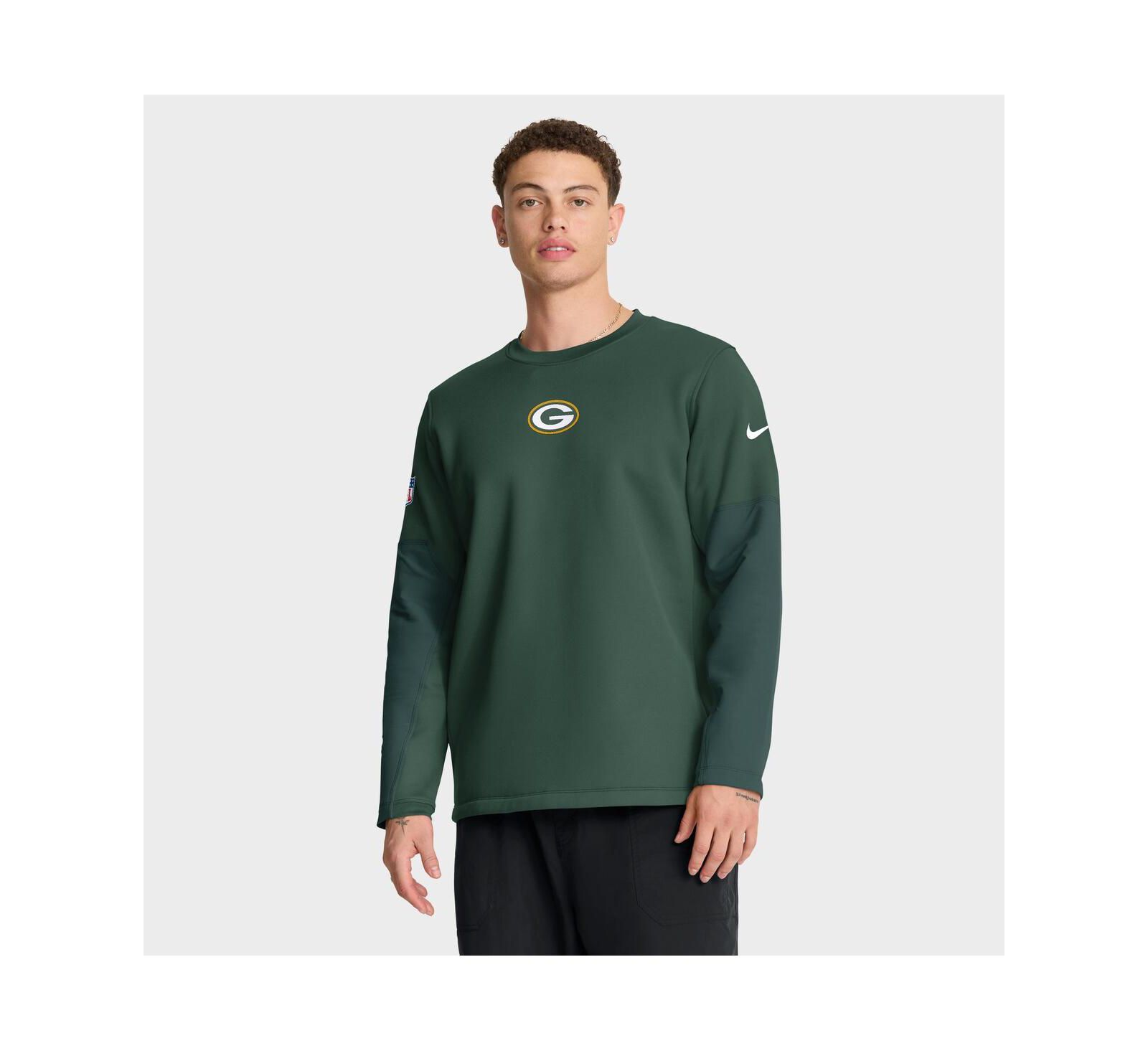 Мужская футболка Nike Green Bay Packers Sideline Scripted to Win Performance с длинным рукавом