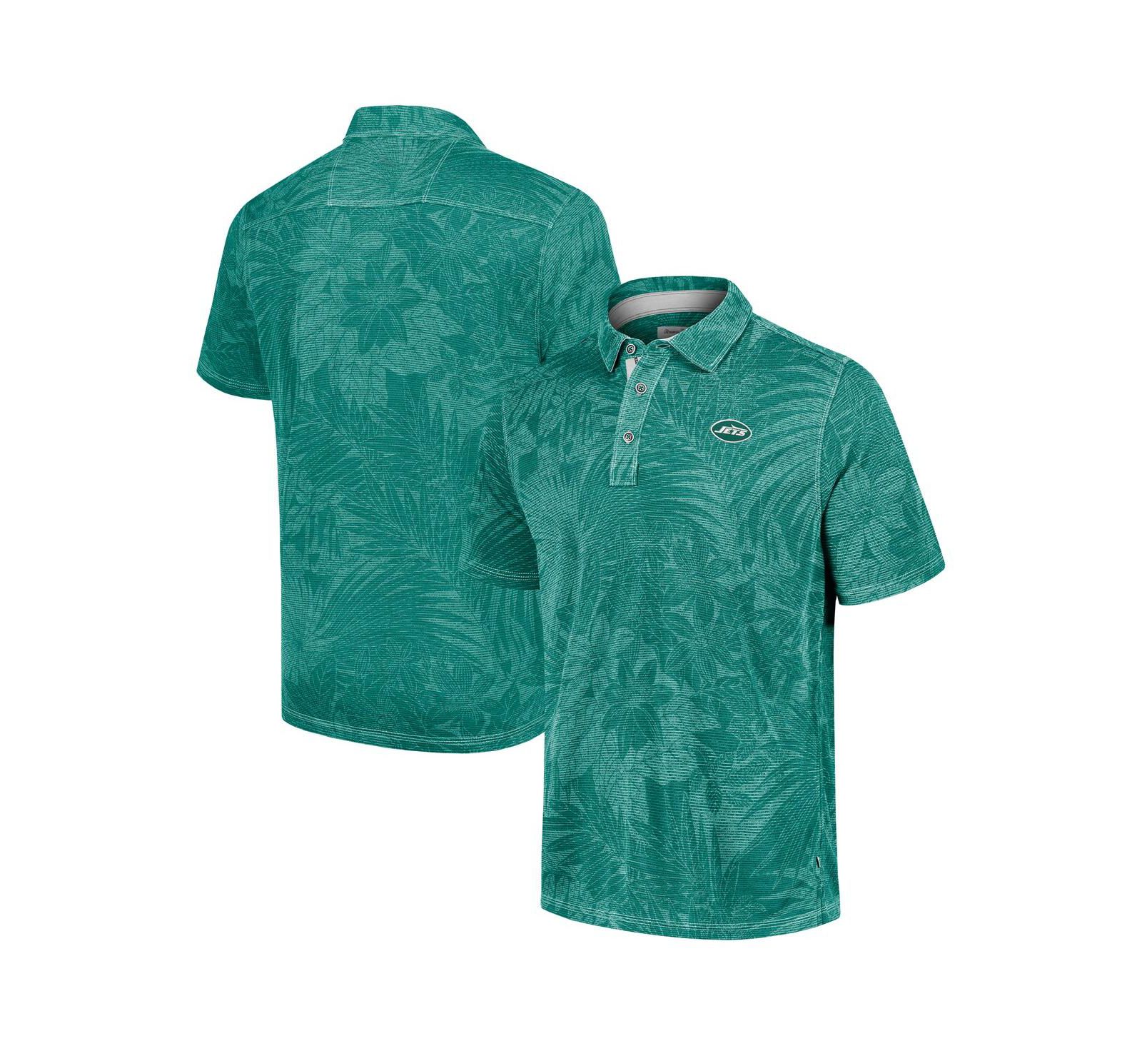 Мужская рубашка-поло Tommy Bahama Green New York Jets Sport Santiago Paradise
