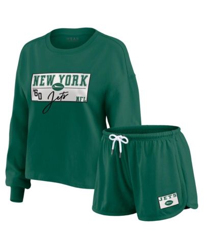 Женский комплект WEAR by Erin Andrews: джерси New York Jets с длинным рукавом и шорты, 2 шт