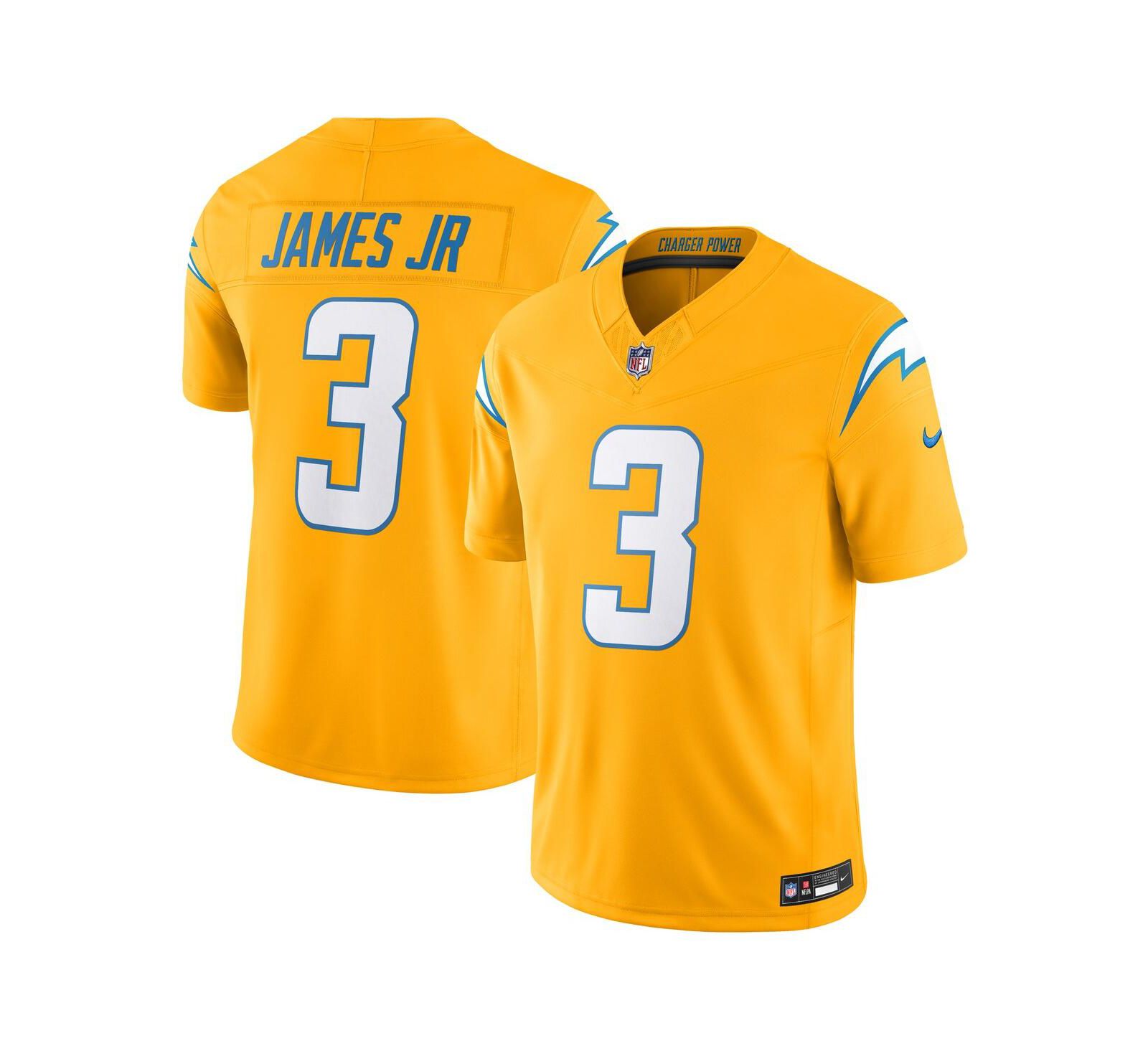 Мужская джерси Nike Derwin James Jr. Gold Los Angeles Chargers Alternate Charger Power Vapor F.U.S.E. Limited