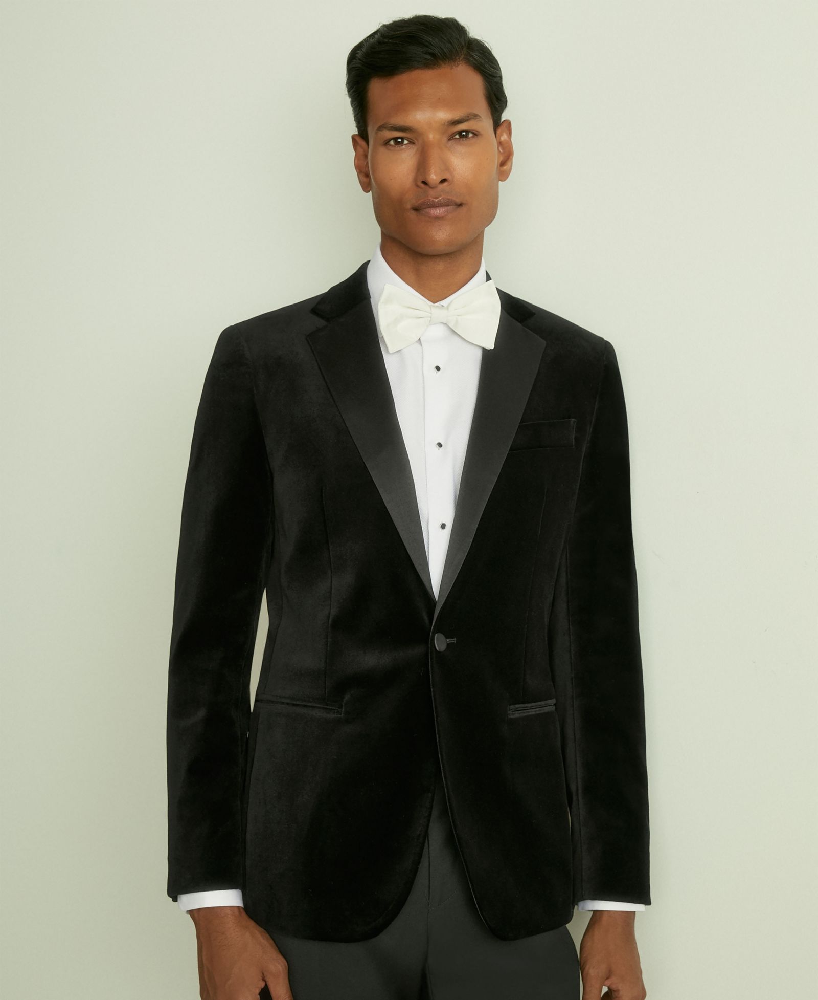 Мужской бархатный блейзер REISS Men's Ace Tailored-Fit Single-Breasted