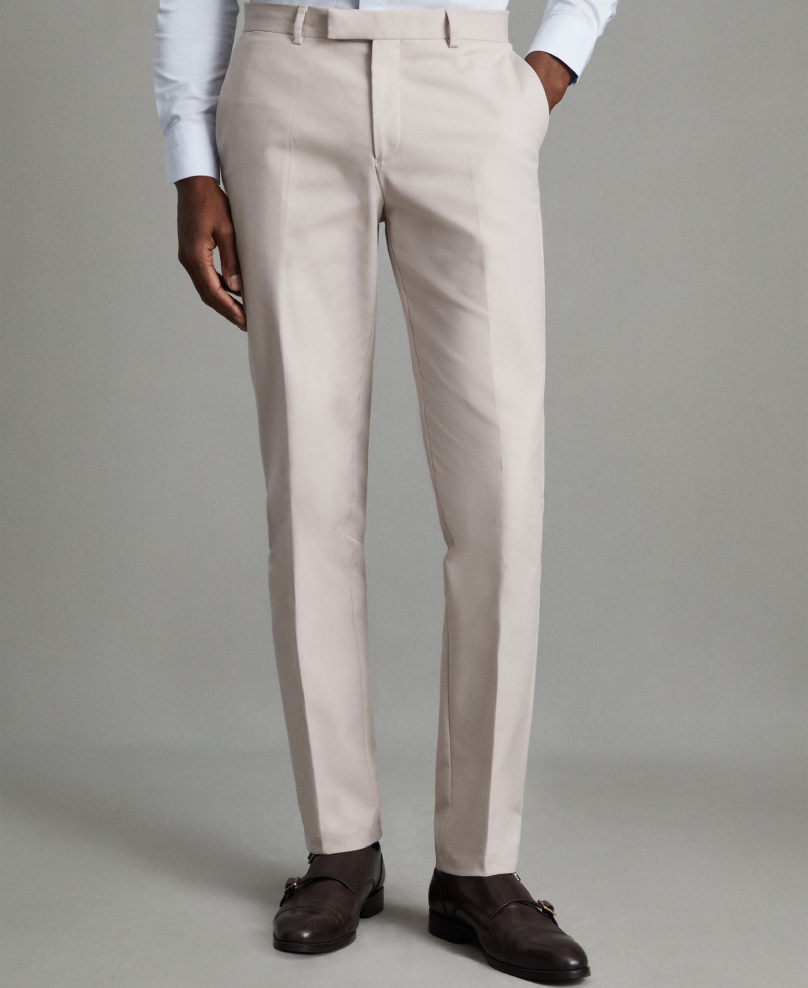 REISS Men's Eastbury Slim Fit Cotton Blend Pants
