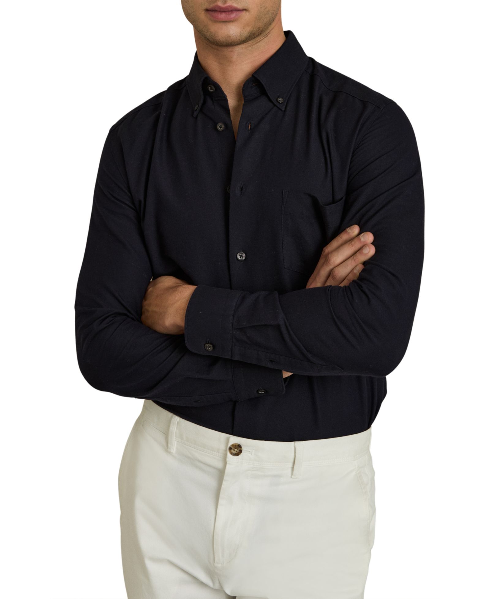 Мужская рубашка REISS Men's Greenwich Slim-Fit Button-Down Collar Cotton Oxford