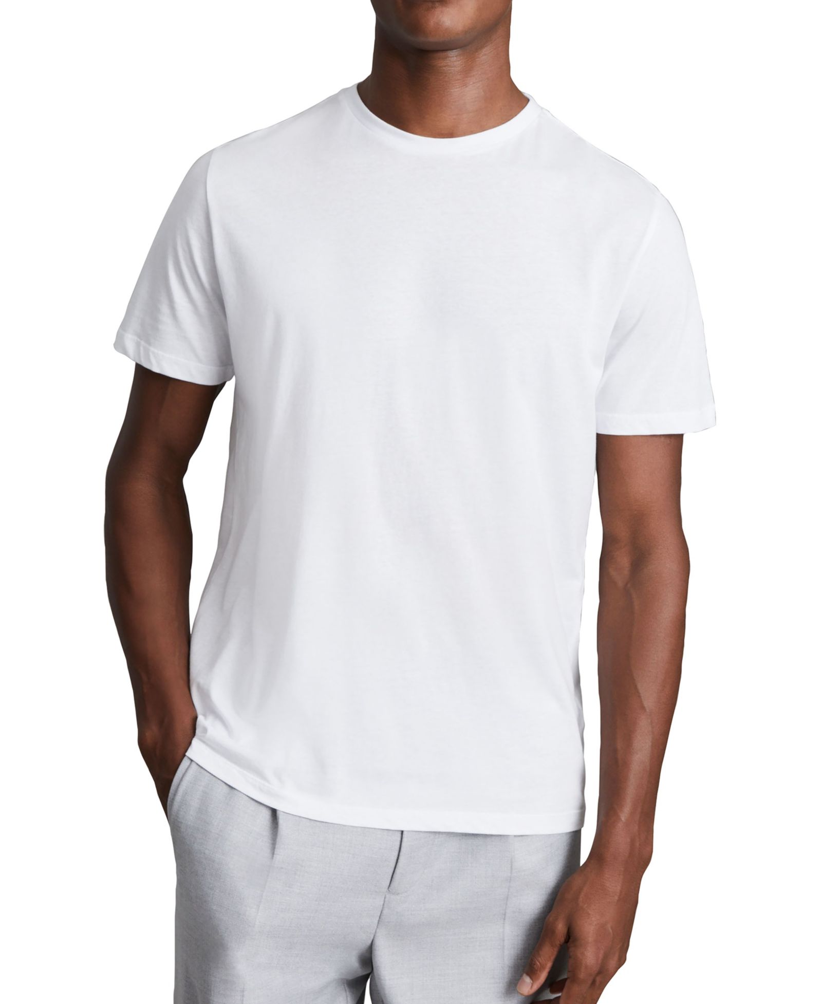 REISS Men's Bless Cotton-Blend Tailored-Fit T-Shirt