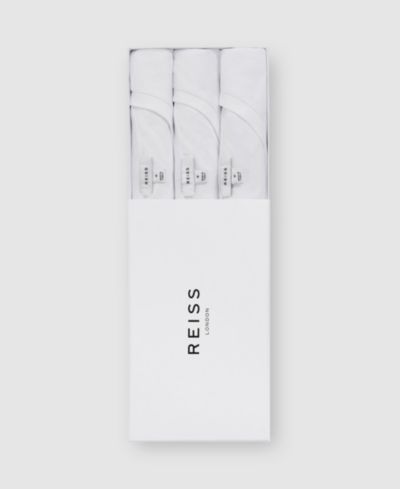 Мужская футболка REISS Bless 3-Pack Tailored-Fit из хлопка с круглым вырезом