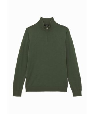 REISS Men's Blackhall Half Zip Funnel Merino Wool Jumper Sweater