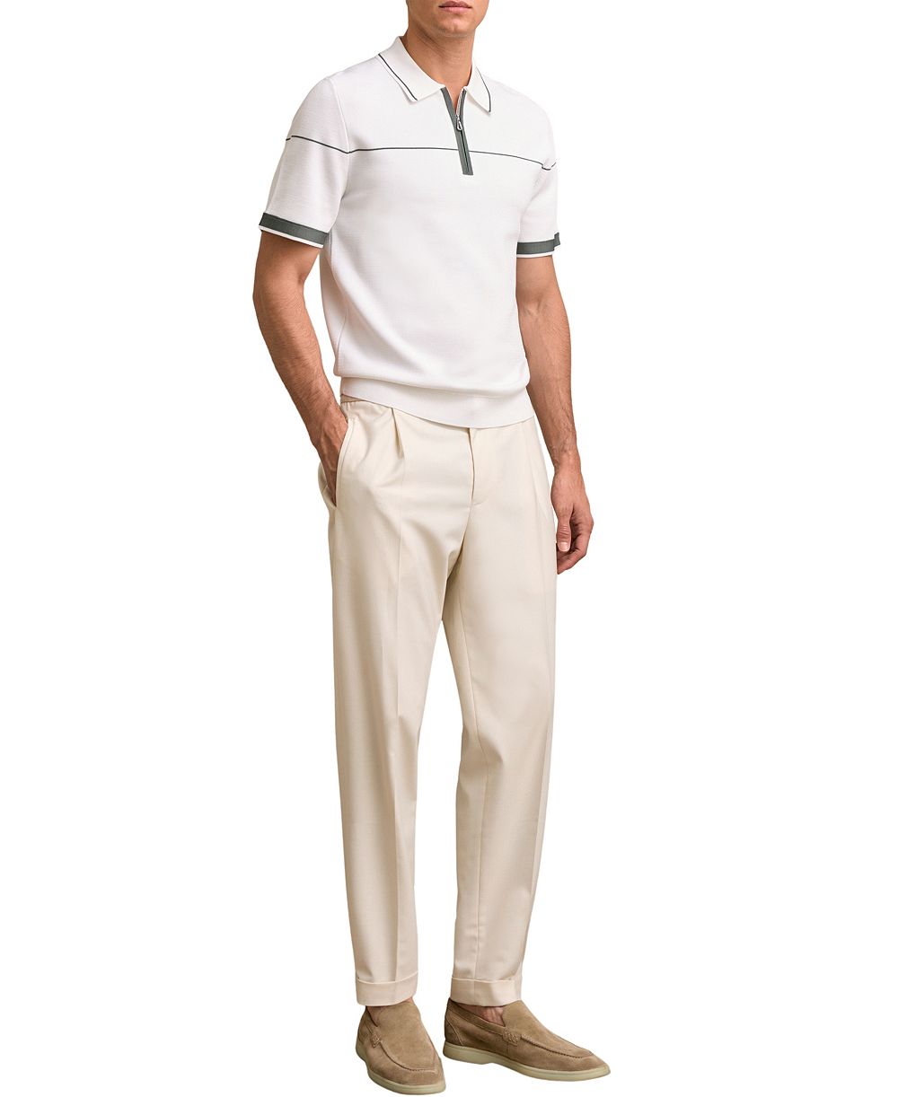 REISS мужская поло-рубашка Bradford Slim-Fit с контрастной отделкой и полузастежкой из шерсти