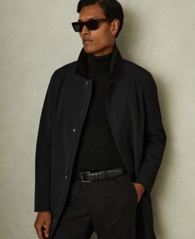 REISS Men's Logan Hybrid Removable Funnel Neck Overcoat