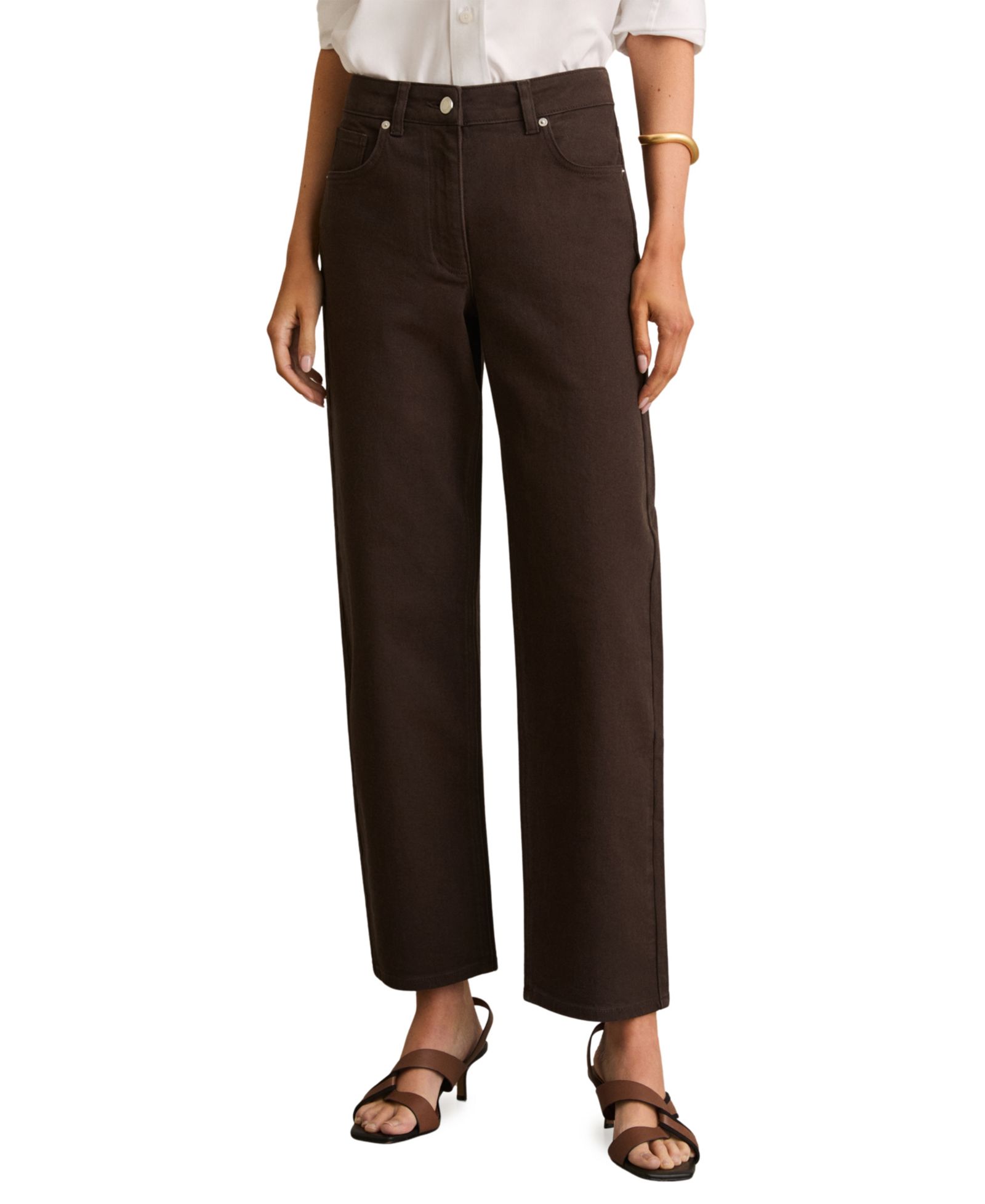 REISS Women's Selin Mid-Rise Straight-Leg Jeans