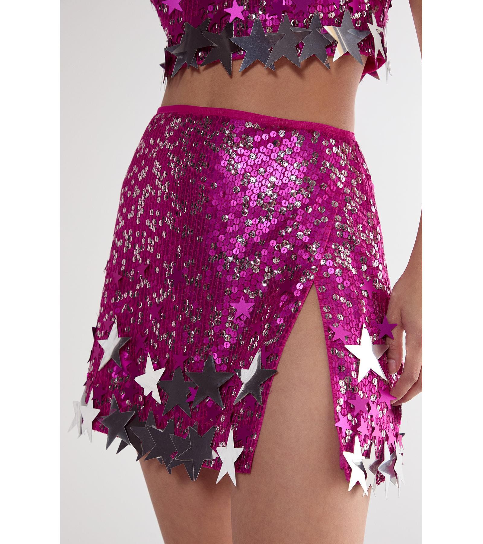 Nasty Gal Women's Limited Embellished Star Trim Mini Skirt