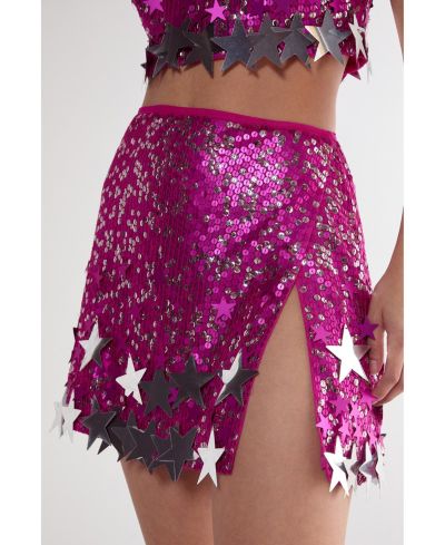 Nasty Gal Women's Limited Embellished Star Trim Mini Skirt