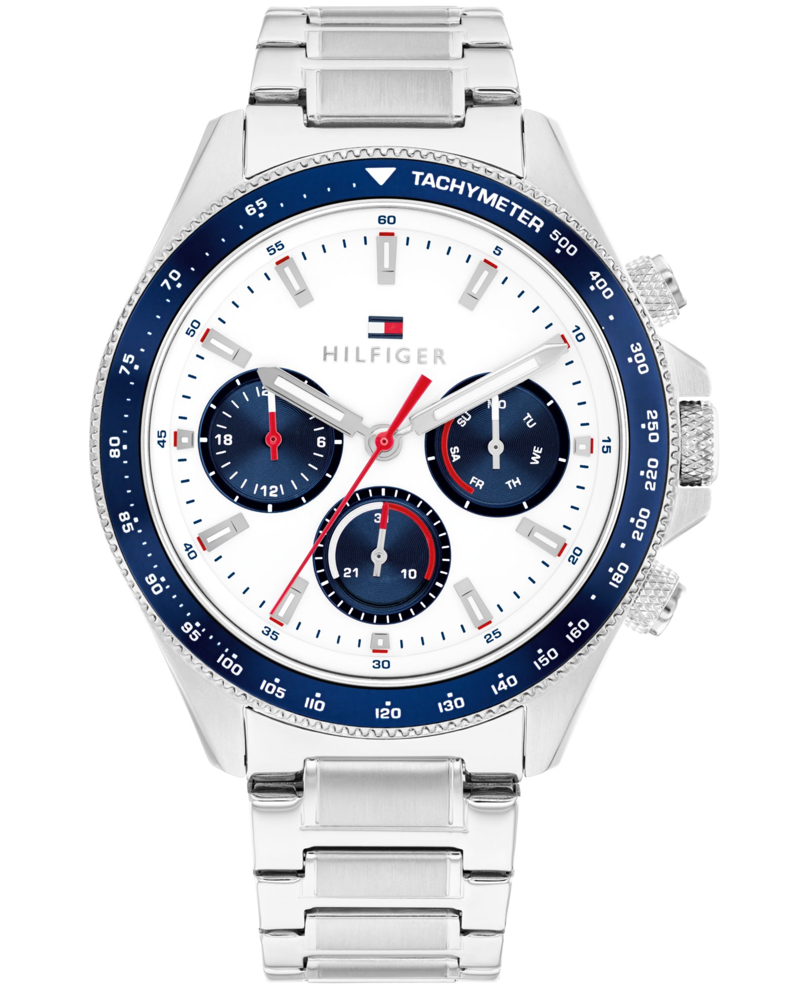 Мужские часы Tommy Hilfiger Multifunction Silver Tone, 44mm