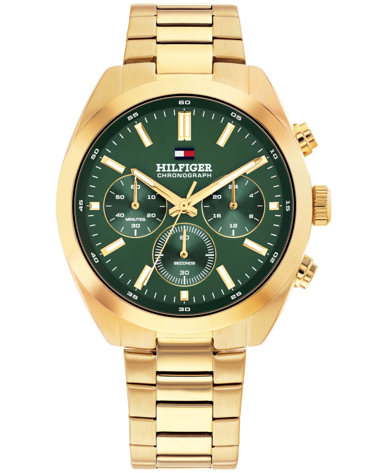 Мужские часы Chronograph Tommy Hilfiger, золотистый стальной браслет, 40mm
