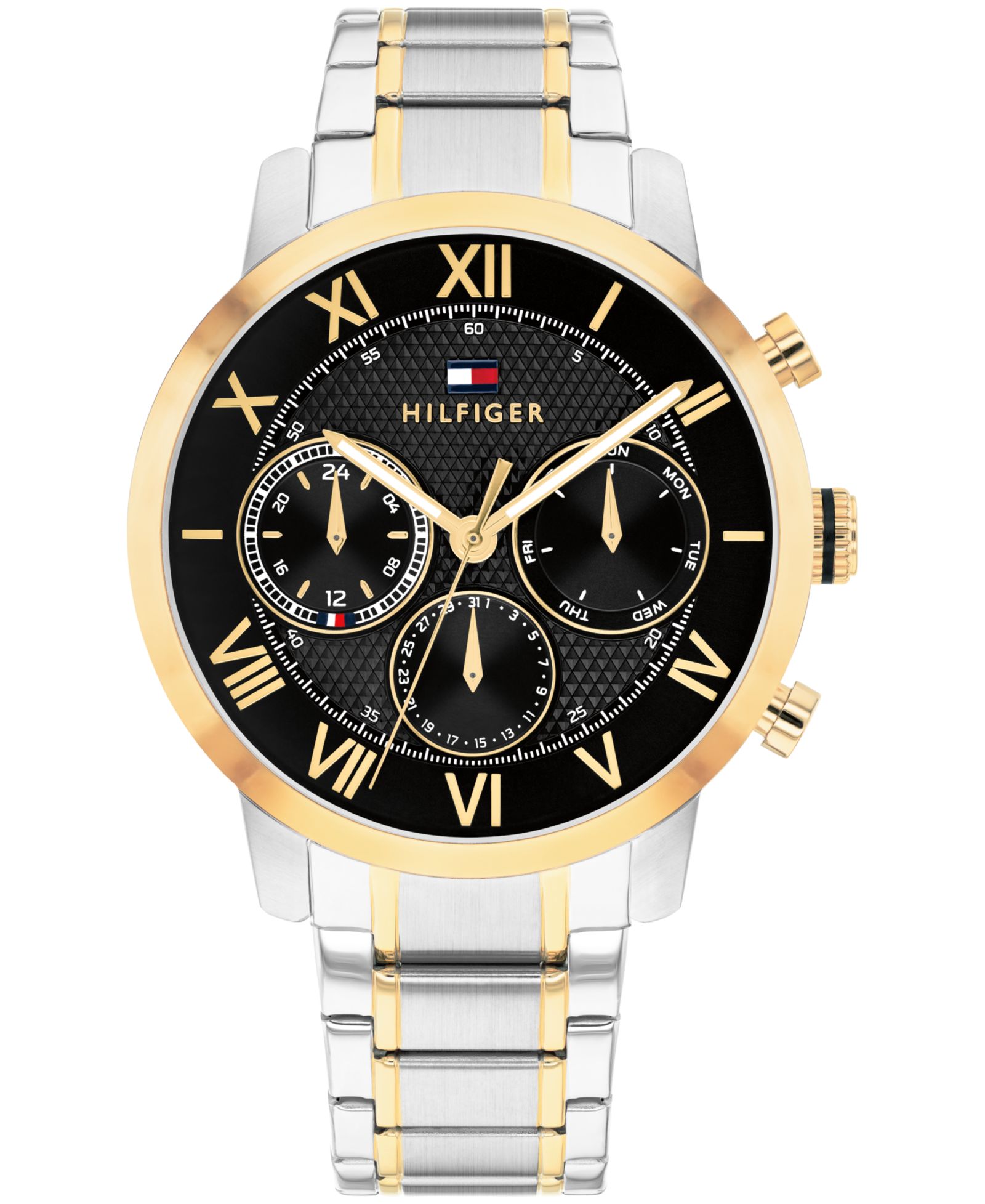 Tommy Hilfiger Men's Multifunction Two Tone Stainless Steel Bracelet Watch, 42mm