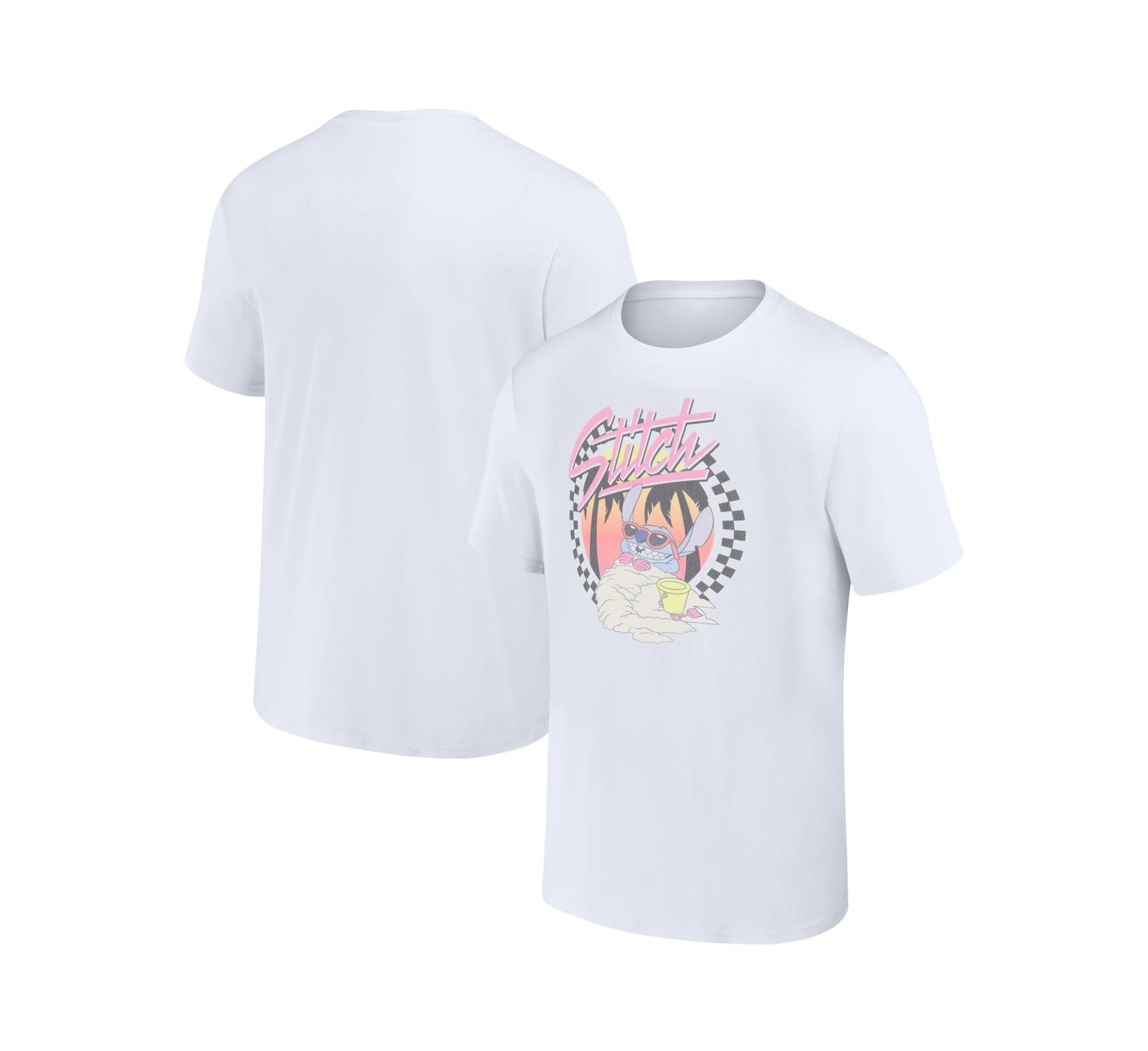 Mad Engine Мужской и Женский белый Lilo and Stitch Sunset T-Shirt