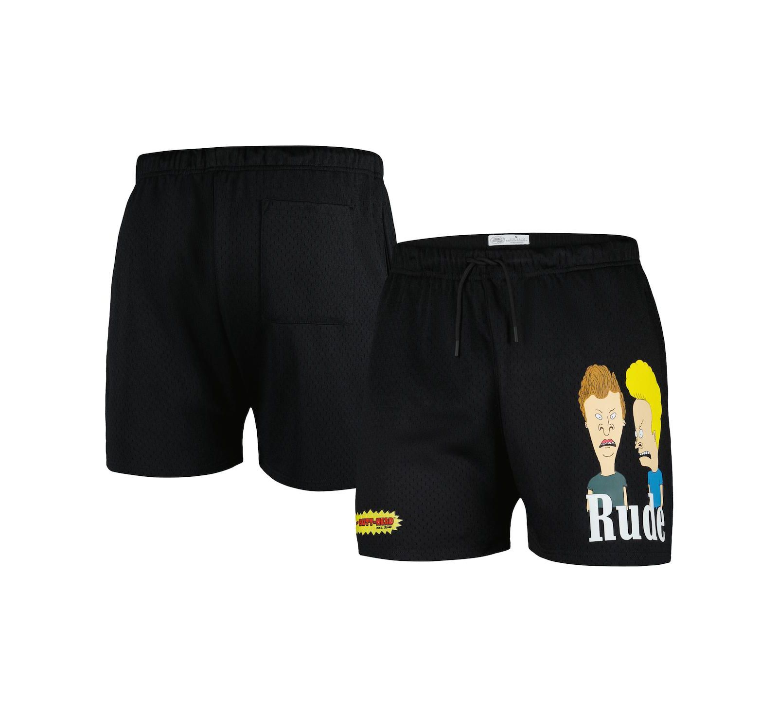 Мужские сетчатые шорты Freeze Max Black Beavis and Butt-Head Rude