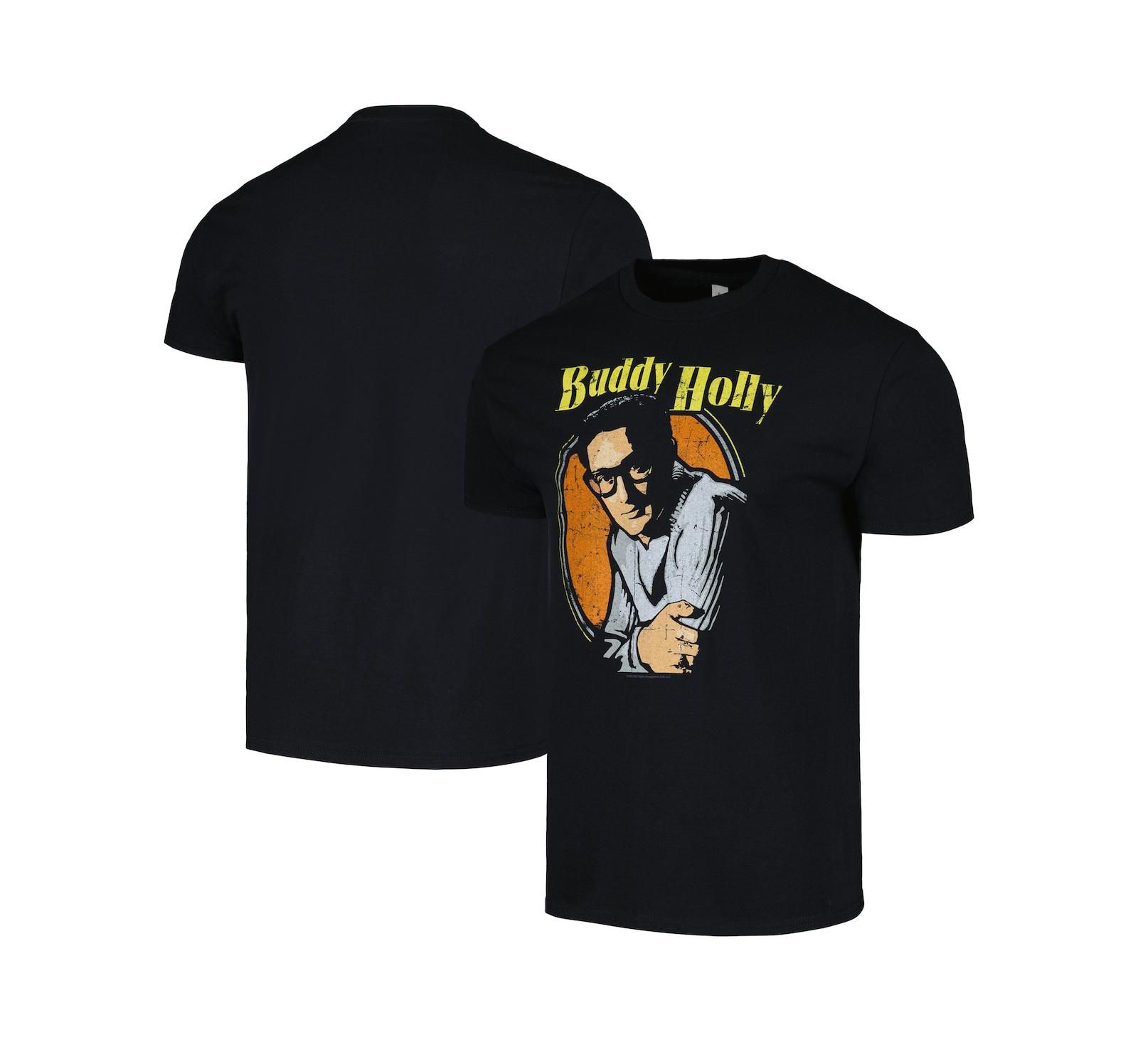 Мужская и женская футболка HiFi Entertainment Black Buddy Holly Portrait
