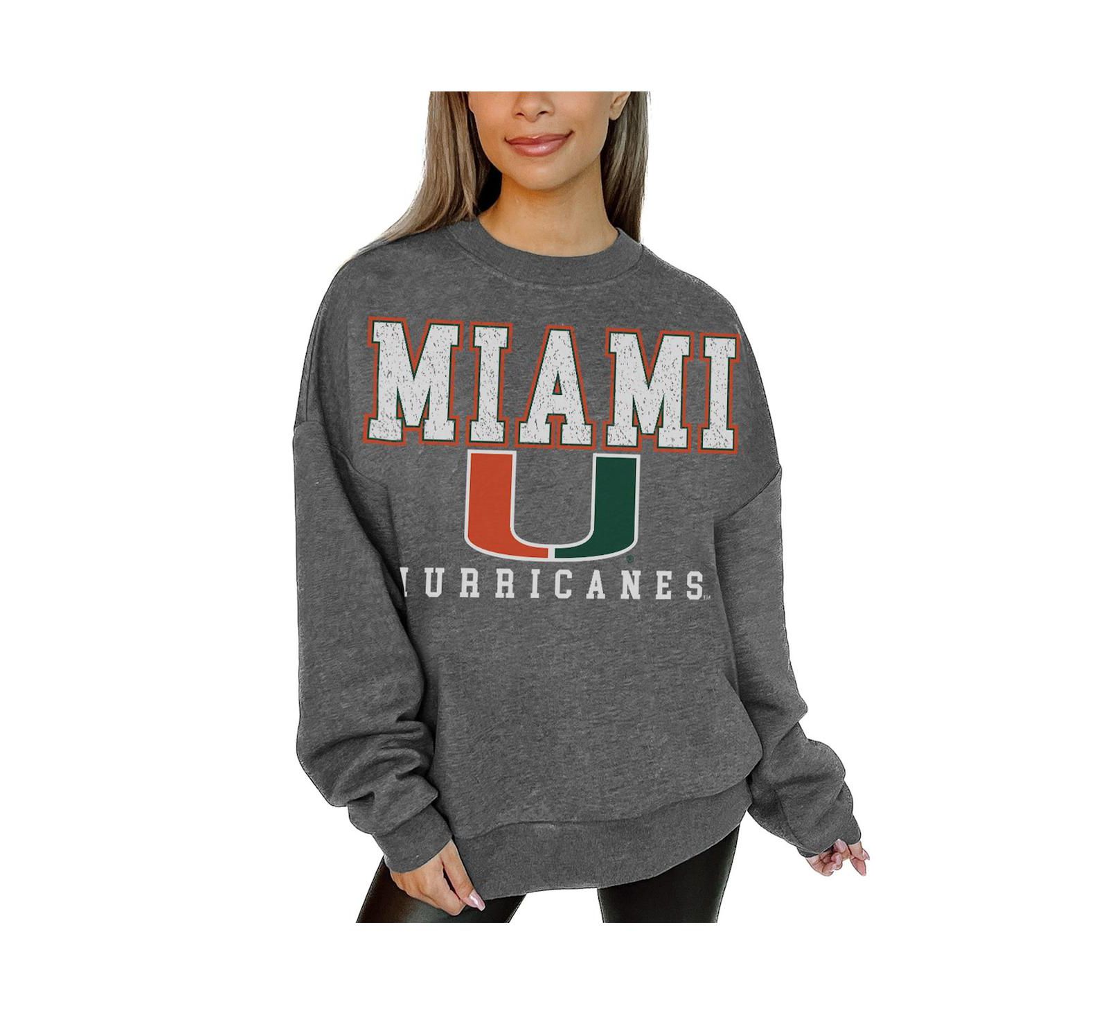 Gameday Couture Женская безразмерная флисовая толстовка Miami Hurricanes Heather Charcoal
