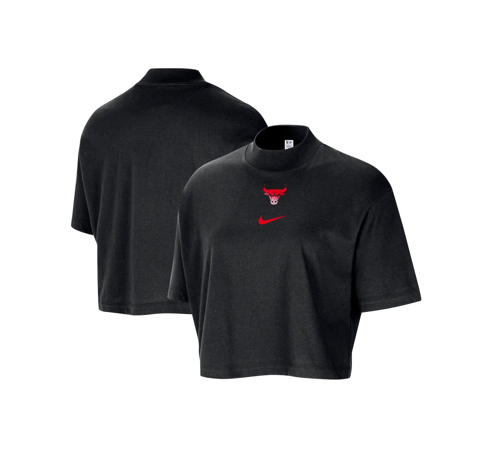 кроп-топ Nike Chicago Bulls Courtside с V-образным вырезом, свободная посадка, Женский, черный