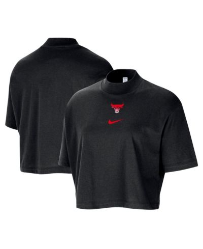 кроп-топ Nike Chicago Bulls Courtside с V-образным вырезом, свободная посадка, Женский, черный