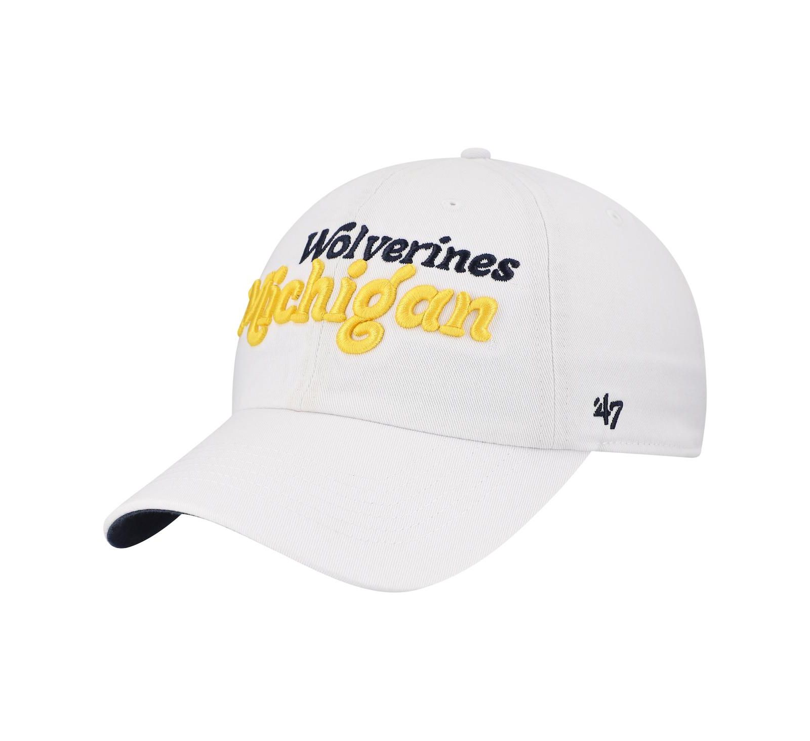 '47 Brand Женская белая кепка Michigan Wolverines Pensacola Clean Up Adjustable