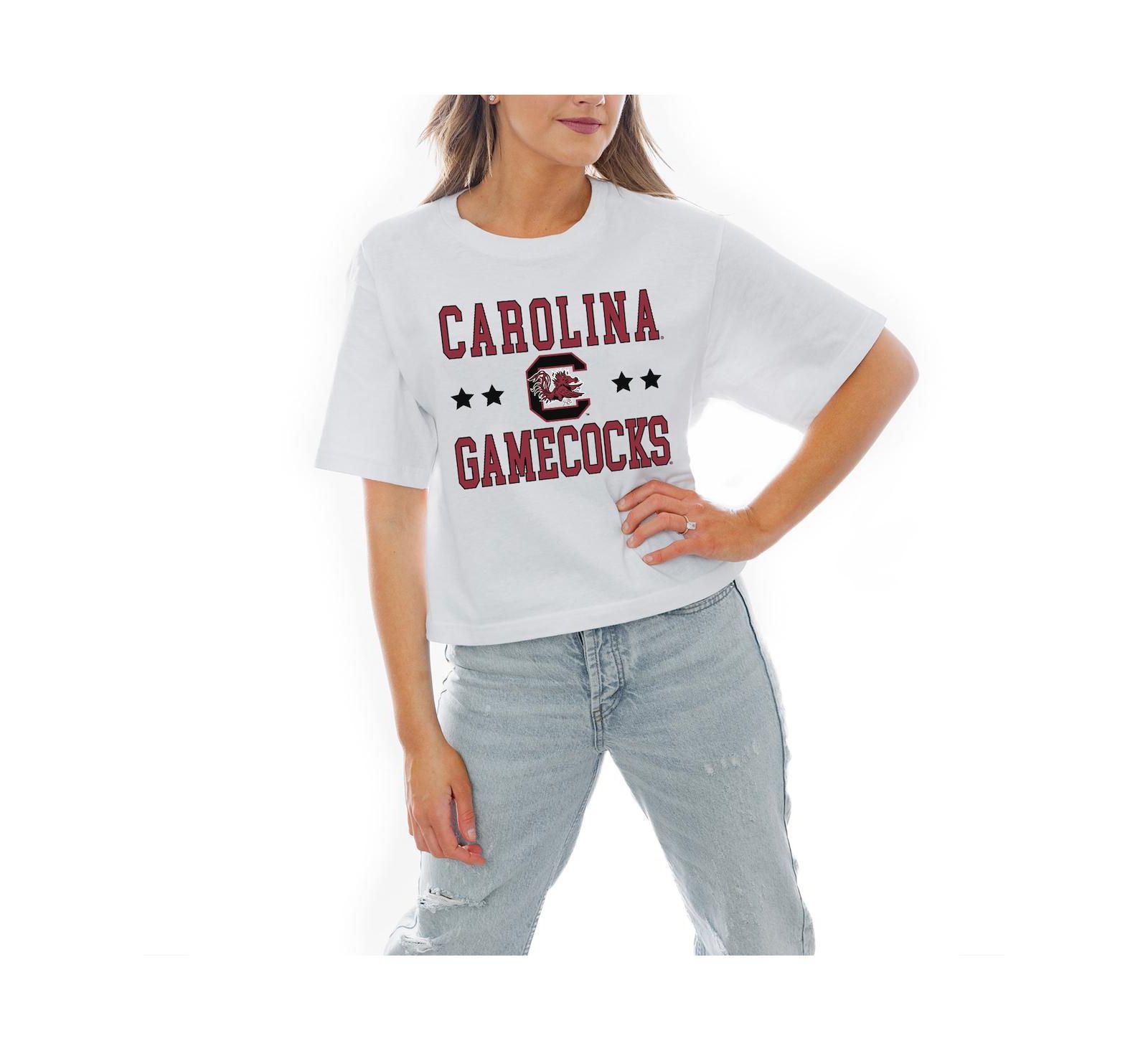 Gameday Couture Женская белая укороченная футболка South Carolina Gamecocks Stars Boxy Fit