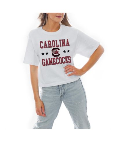 Gameday Couture Женская белая укороченная футболка South Carolina Gamecocks Stars Boxy Fit