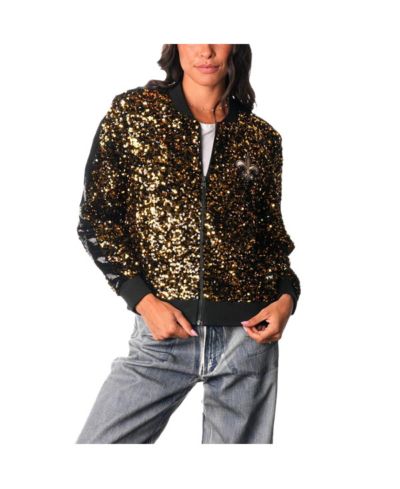 Женская бомбер-куртка The Wild Collective Women's Gold New Orleans Saints Sequin Full-Zip