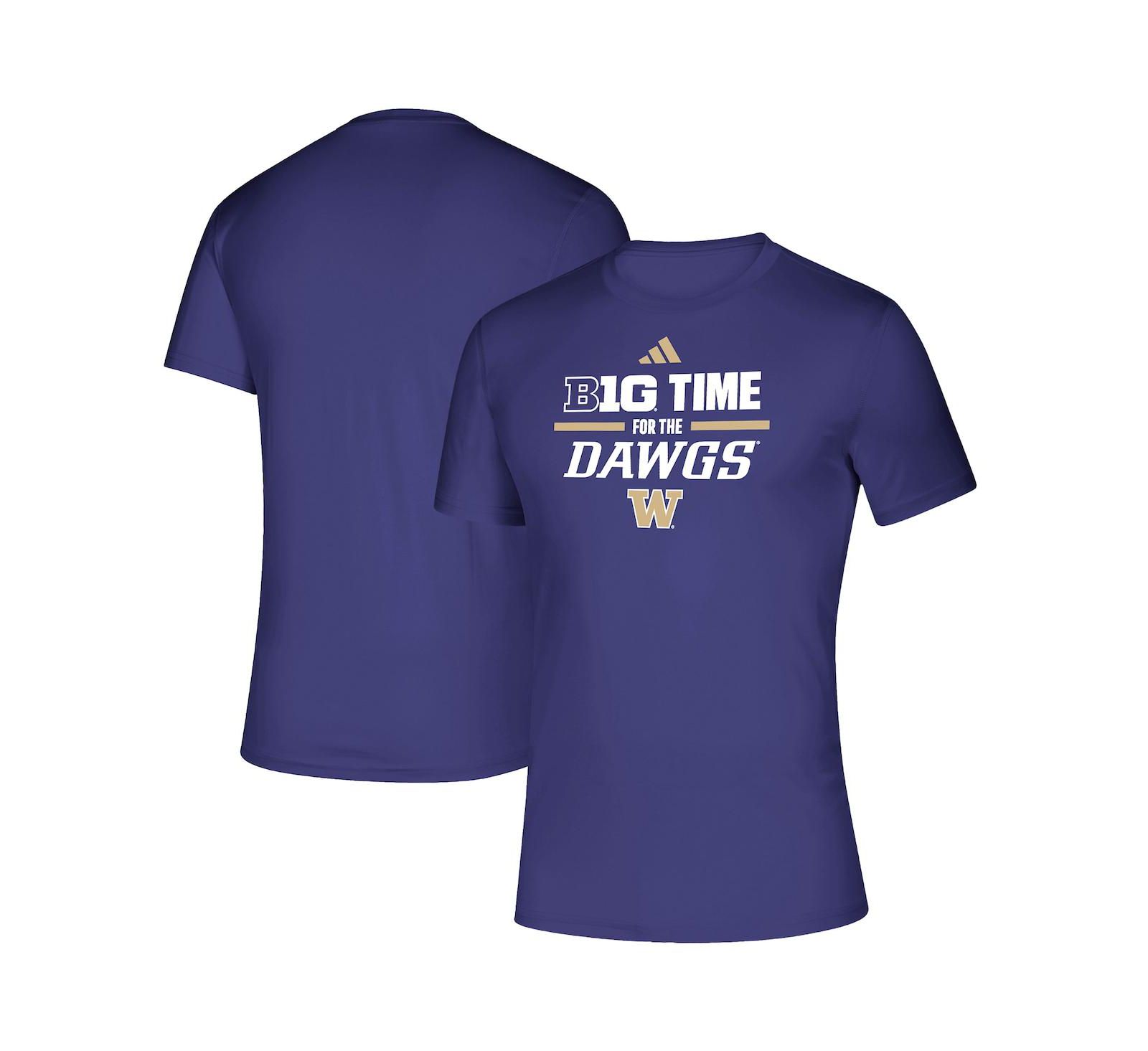 Adidas Мужская фиолетовая футболка Washington Huskies B1G Time for the Dawgs