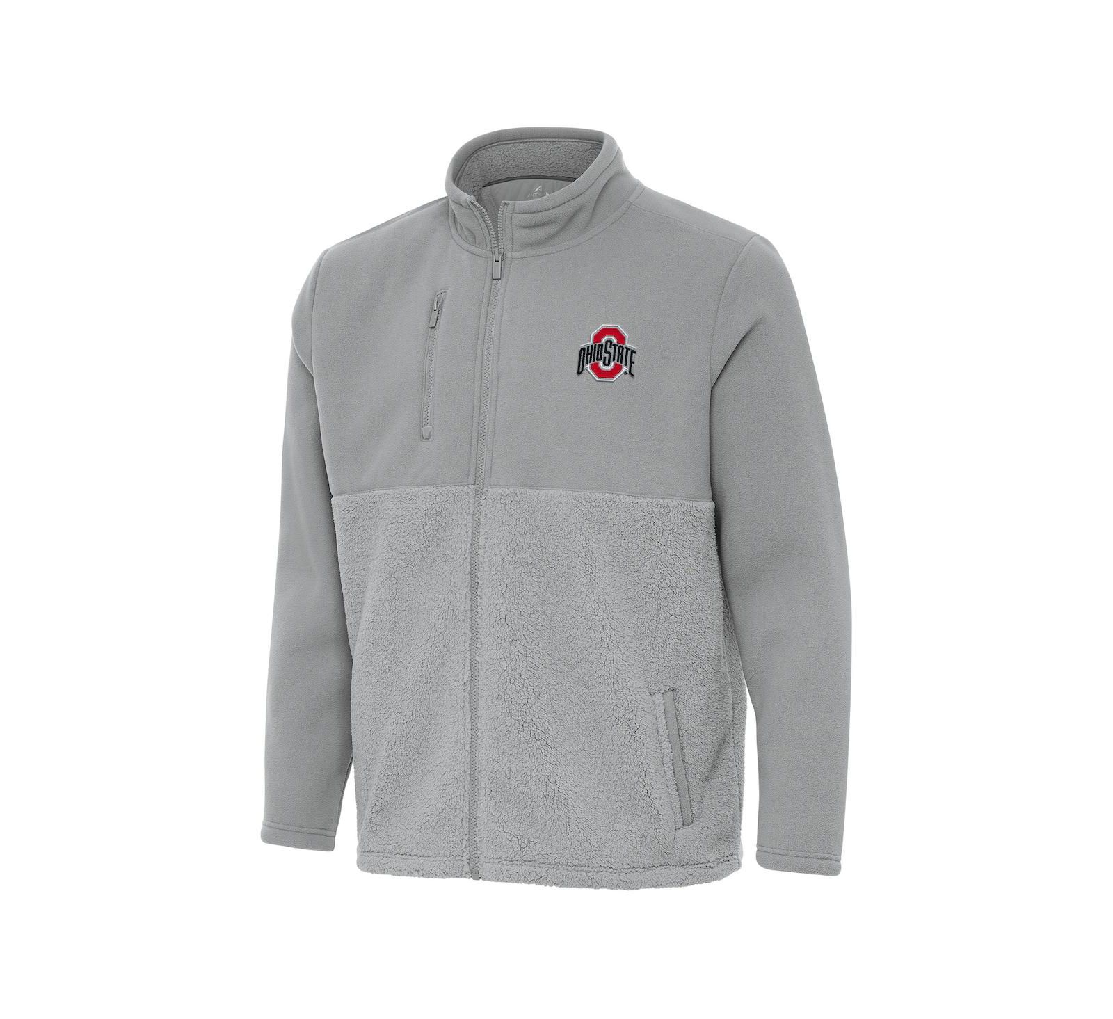 Мужская куртка Antigua Gray Ohio State Buckeyes Daily Fused Full-Zip