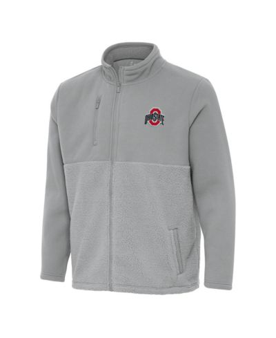 Мужская куртка Antigua Gray Ohio State Buckeyes Daily Fused Full-Zip