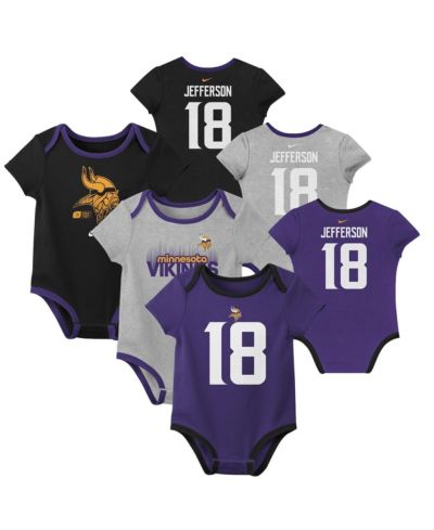 Комплект боди Nike 3-Pack Justin Jefferson Minnesota Vikings Name & Number для малышей