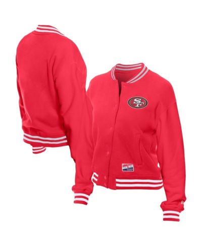 New Era флисовая куртка на кнопках San Francisco 49ers Throwback, алая, женская
