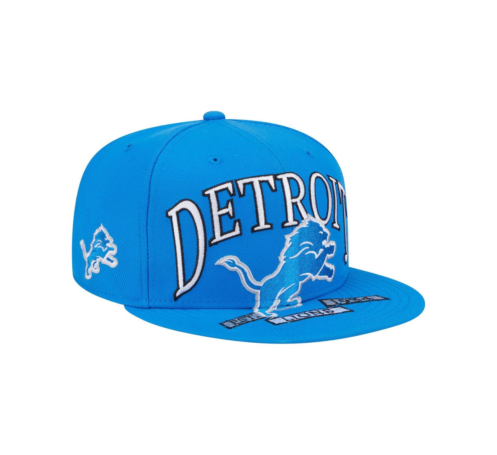 Мужская кепка New Era Blue Detroit Lions Oversized 59FIFTY Fitted