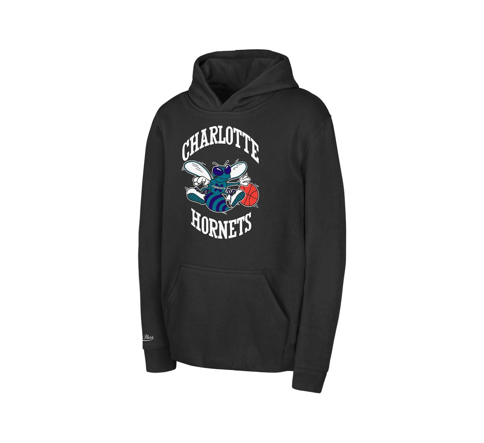 Детский свитшот Mitchell & Ness Black Charlotte Hornets Retro Logo Pullover Hoodie