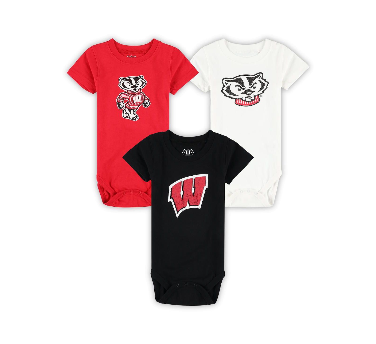 Wes & Willy Набор боди 3-Pack Wisconsin Badgers для детей