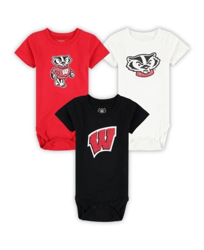 Wes & Willy Baby Boys and Girls 3-Pack Wisconsin Badgers Bodysuit Set