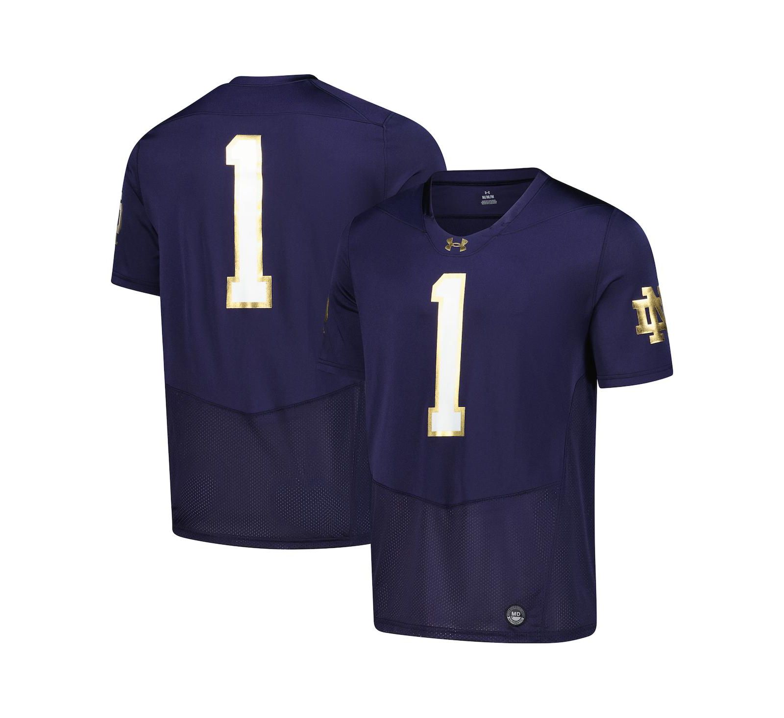 Under Armour Мужская джерси Notre Dame Fighting Irish Navy