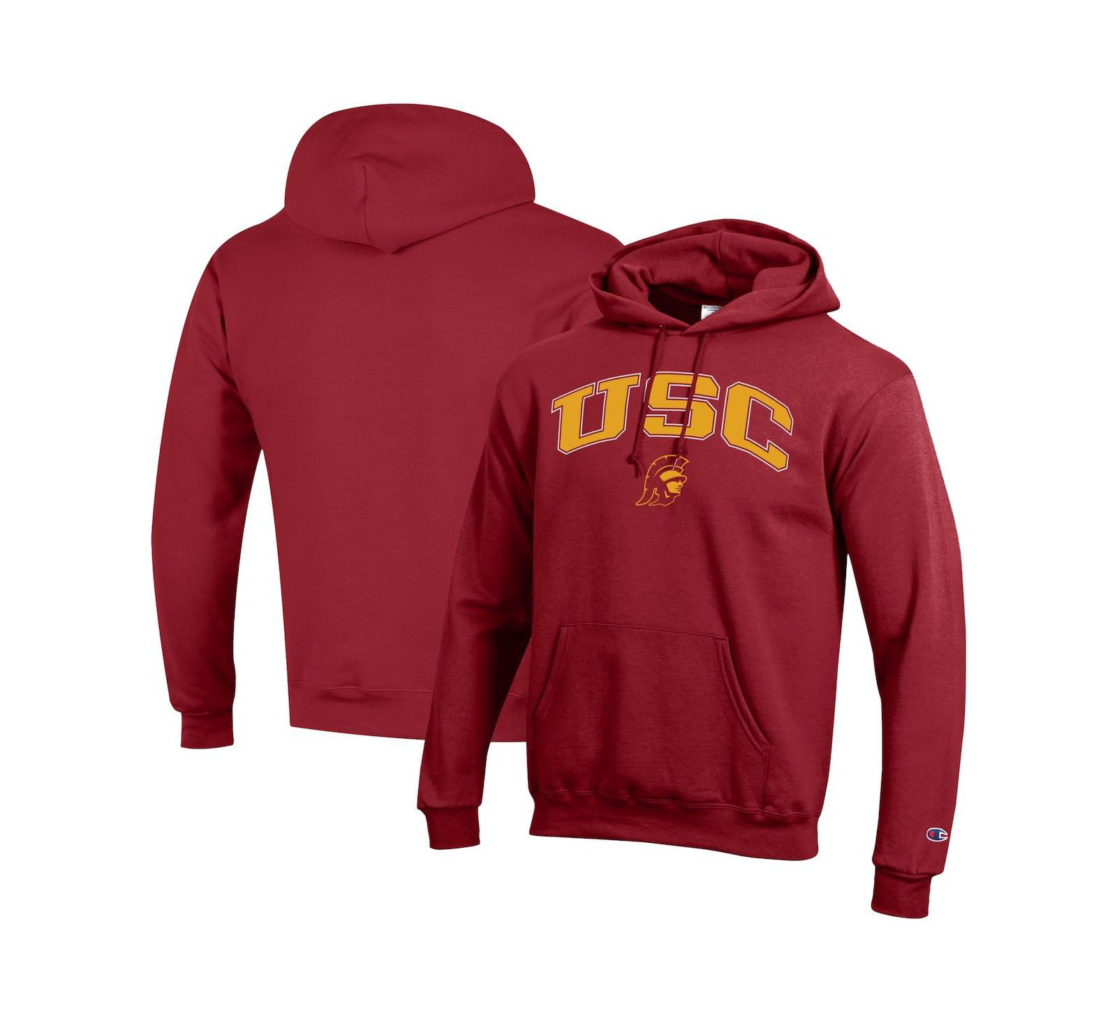 Champion Men's Crimson USC Trojans Arched Logo Fleece Pullover Hoodie
