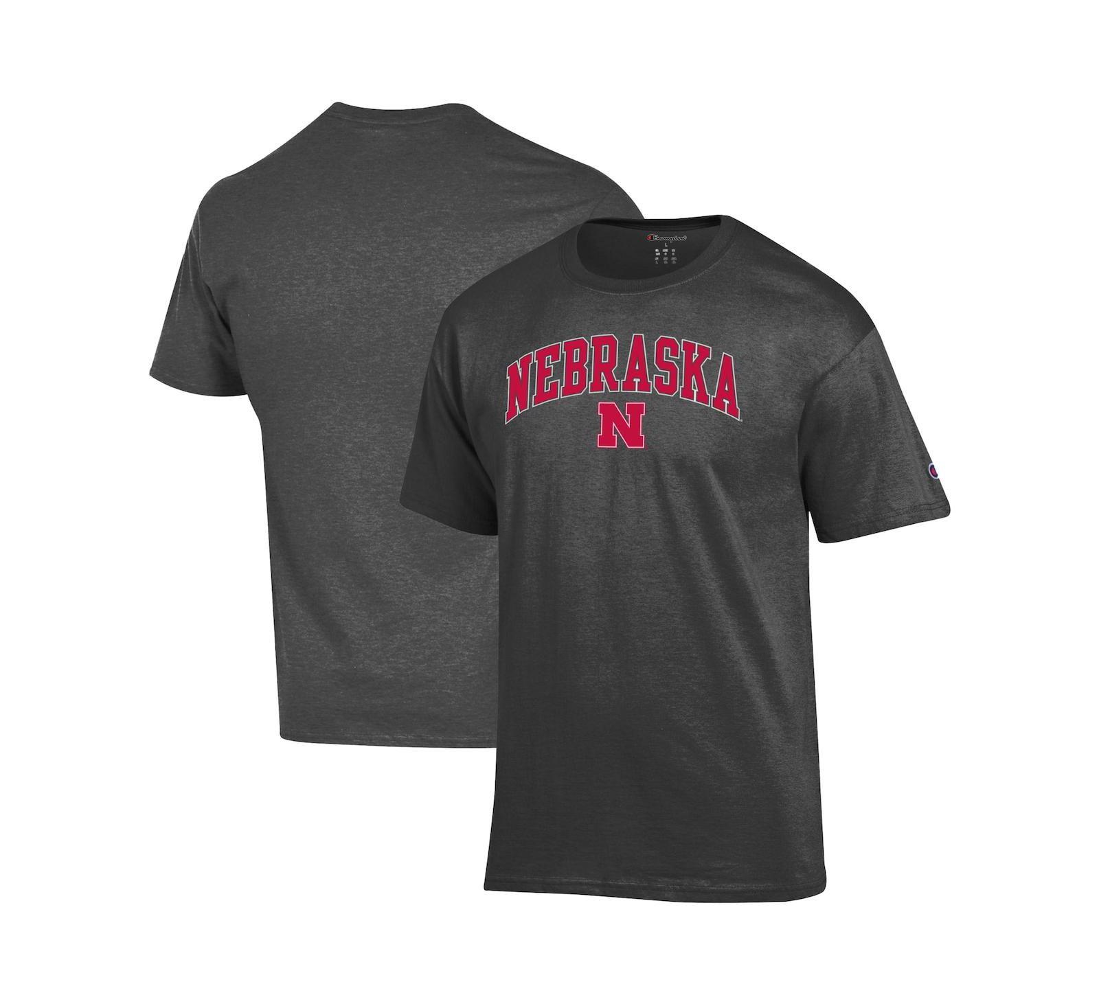 Champion Мужская футболка Charcoal Nebraska Huskers Arch Over Logo