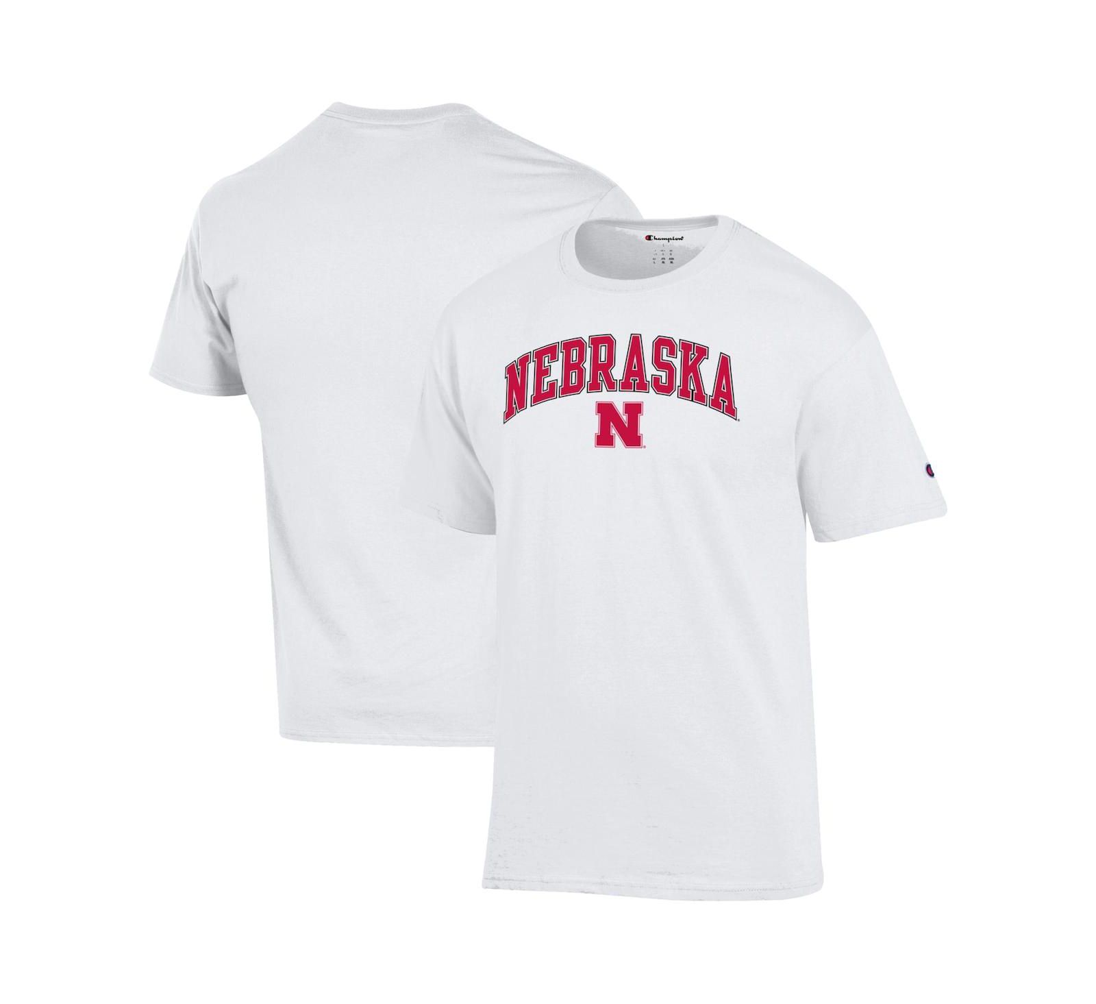 Мужская футболка Champion White Nebraska Huskers Arched Logo