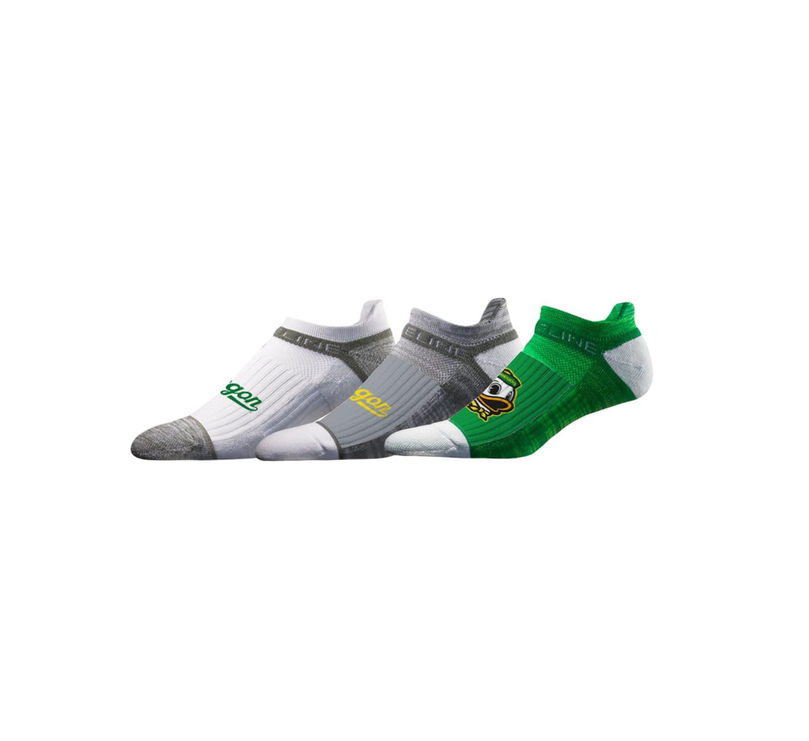 Strideline Men's and Women's 3-Pack Oregon Ducks Premium Low Ankle Socks Set