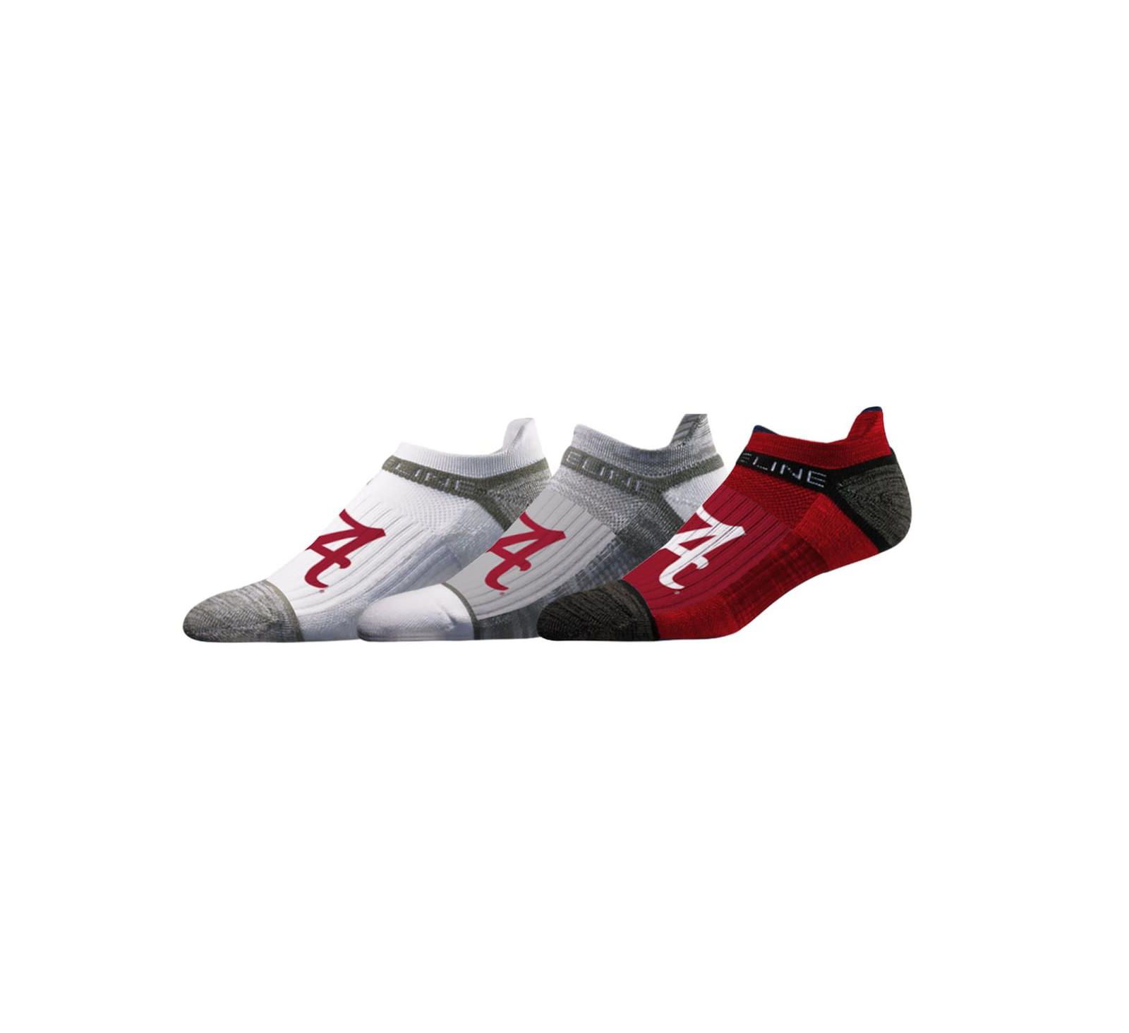 Strideline Men's and Women's 3-Pack Alabama Crimson Tide Premium Low Ankle Socks Set