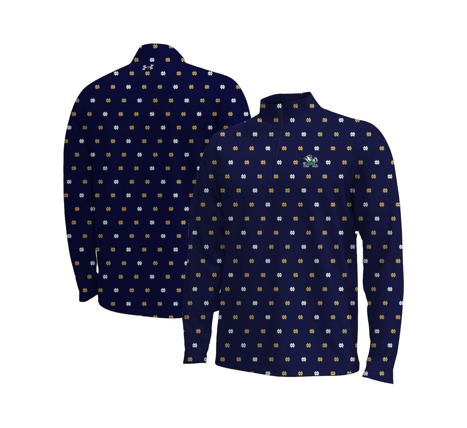 Under Armour Men's Navy Notre Dame Fighting Irish Gameday ArmourFuse Half-Zip Jacket